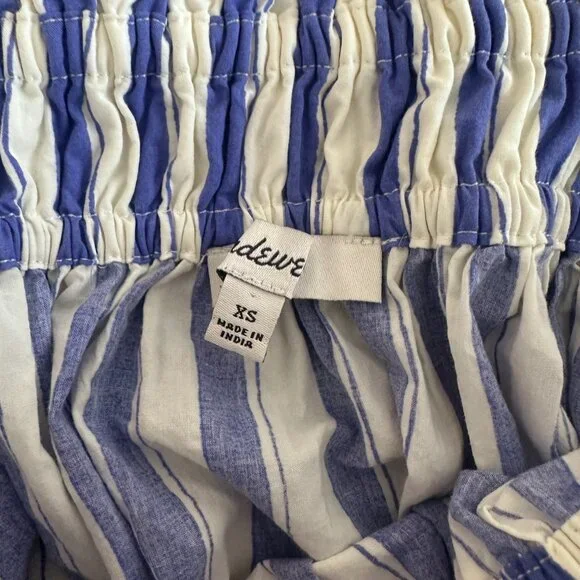 Madewell A-Line Blue Striped Midi Dress size XXS - Picture 3 of 4